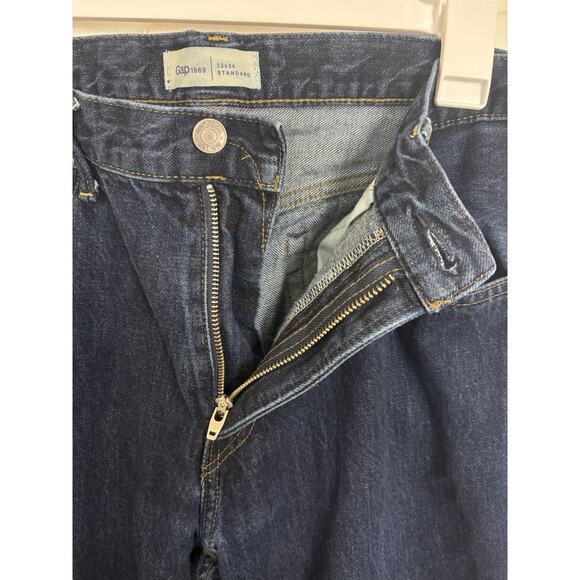 Gap 1969 Men’s Standard Dark Wash Denim Jeans Size 33x34 Cotton - Picture 4 of 6